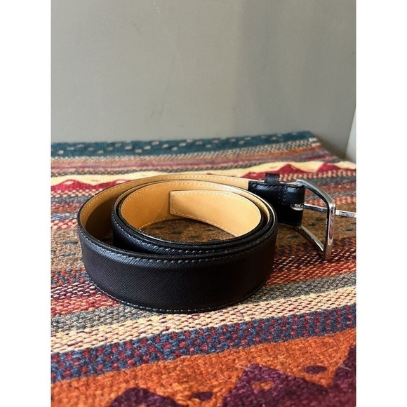 Desanto Made In Italy Black Leather Mens Belt READ BELOW - Picture 2 of 6